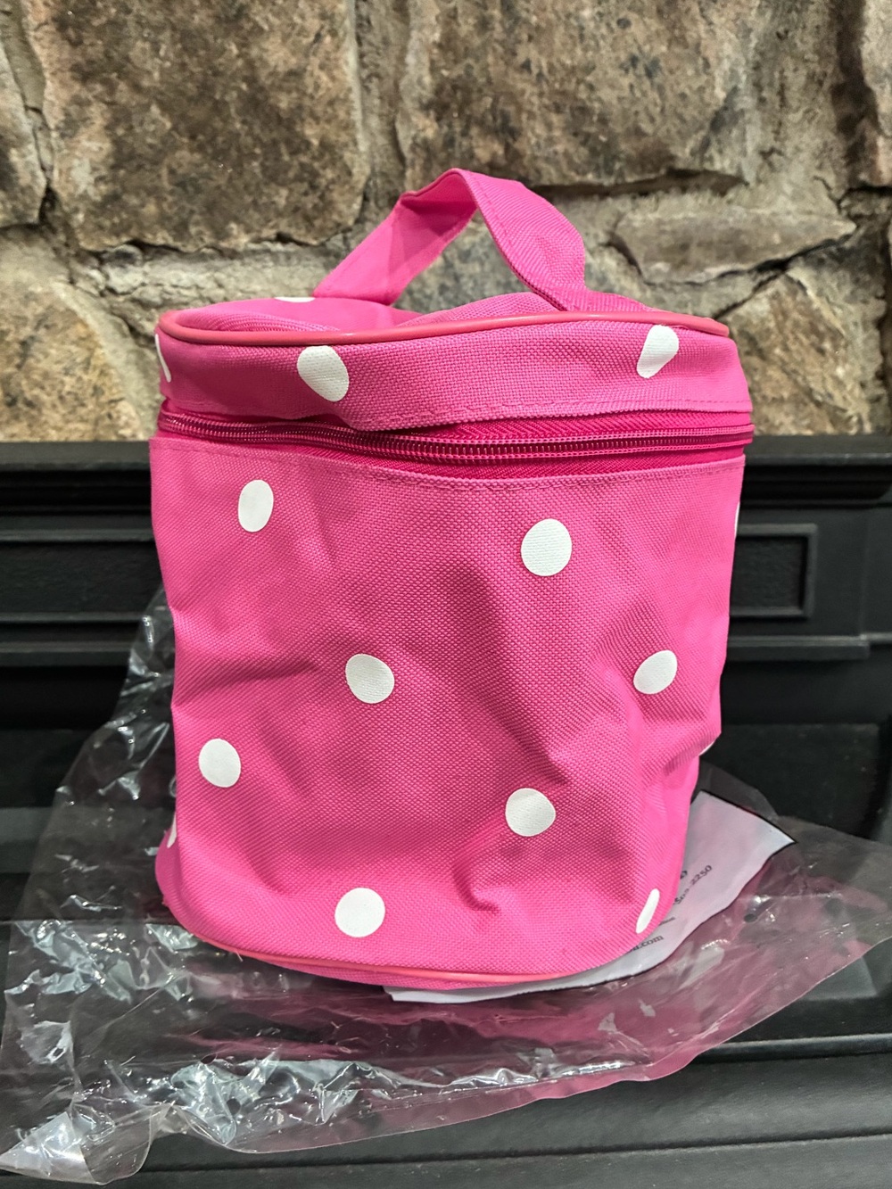 Lillian Vernon 045896 Toiletry Case Makeup Cosmetic Bag Polka Dots Pink New